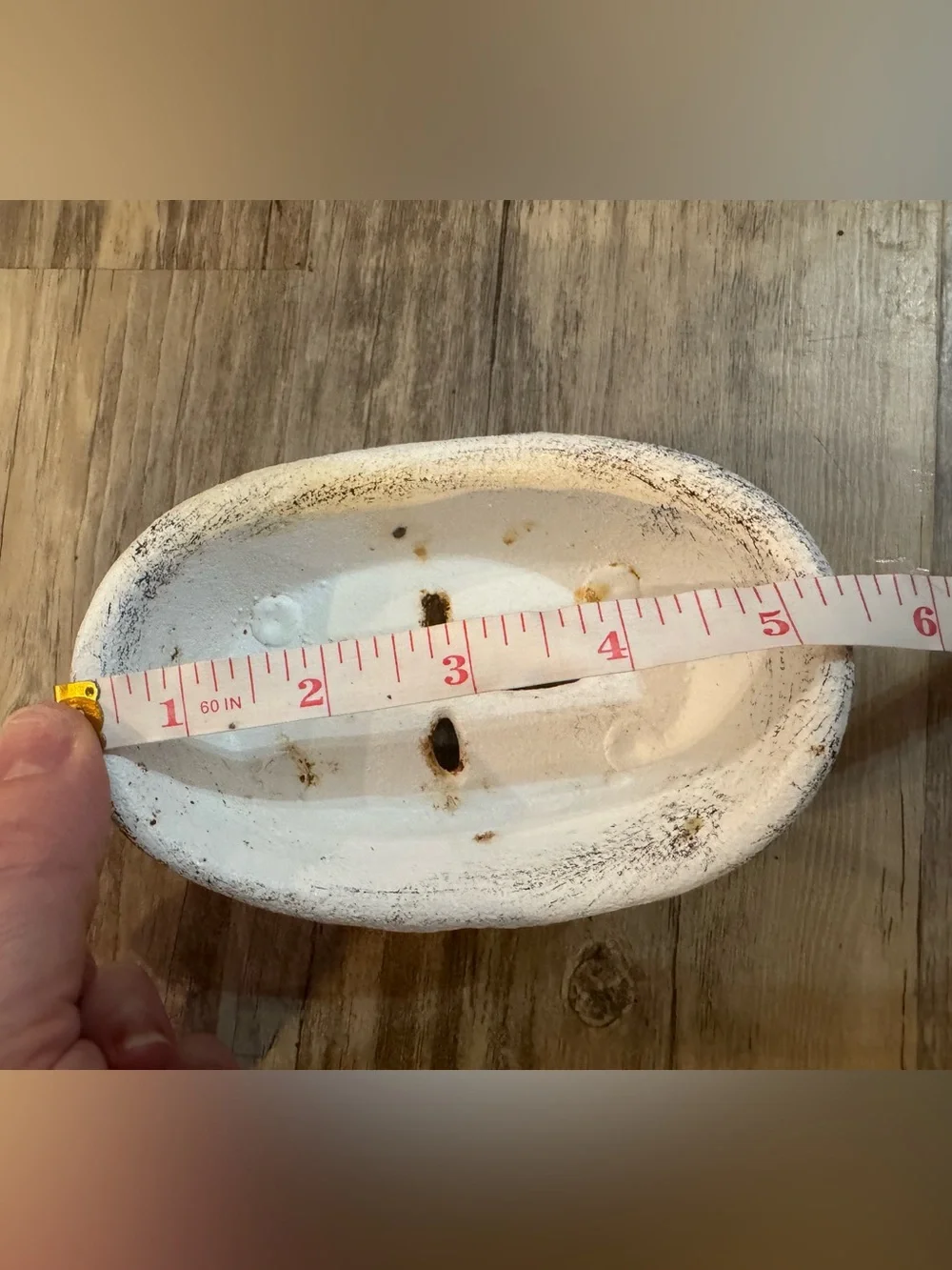 Vintage White Clawfoot Soap Dish Vanity Tray 5.5 Inch Oval Bathroom Accessory